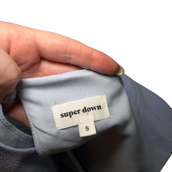 Superdown Cheyenne Open Back Dress Light Blue Periwinkle Mini Size Small - Picture 6 of 6